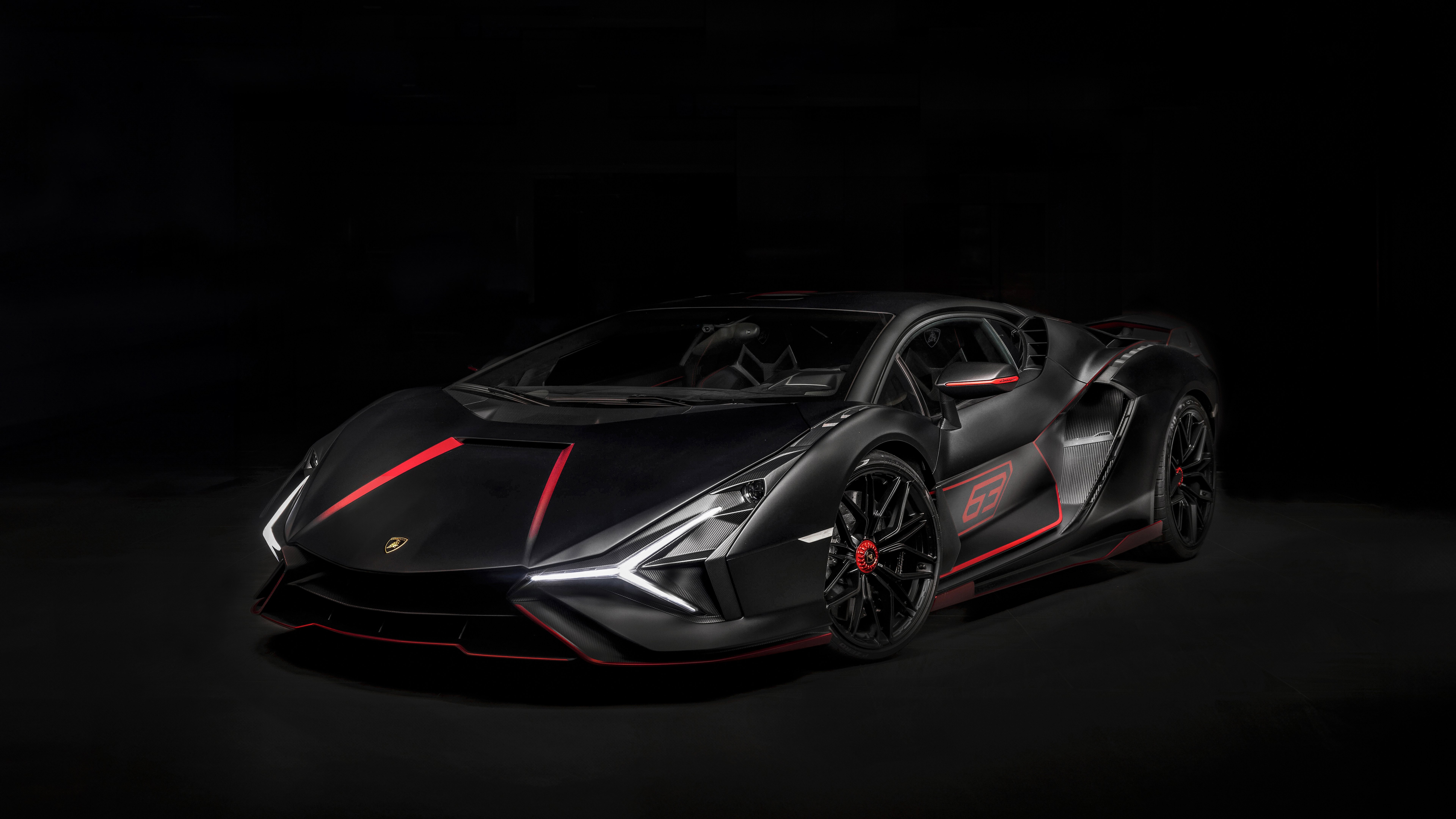 Lamborghini Sián: Dark Hypercar Elegance 4K 5K 8K Wallpaper