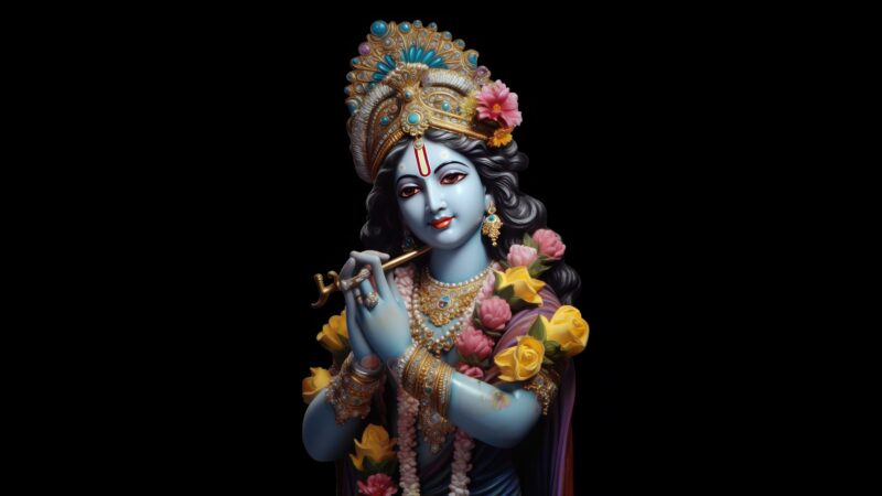 Lord Krishna Divine Idol Statue Portrait 4K 5K 8K Wallpaper