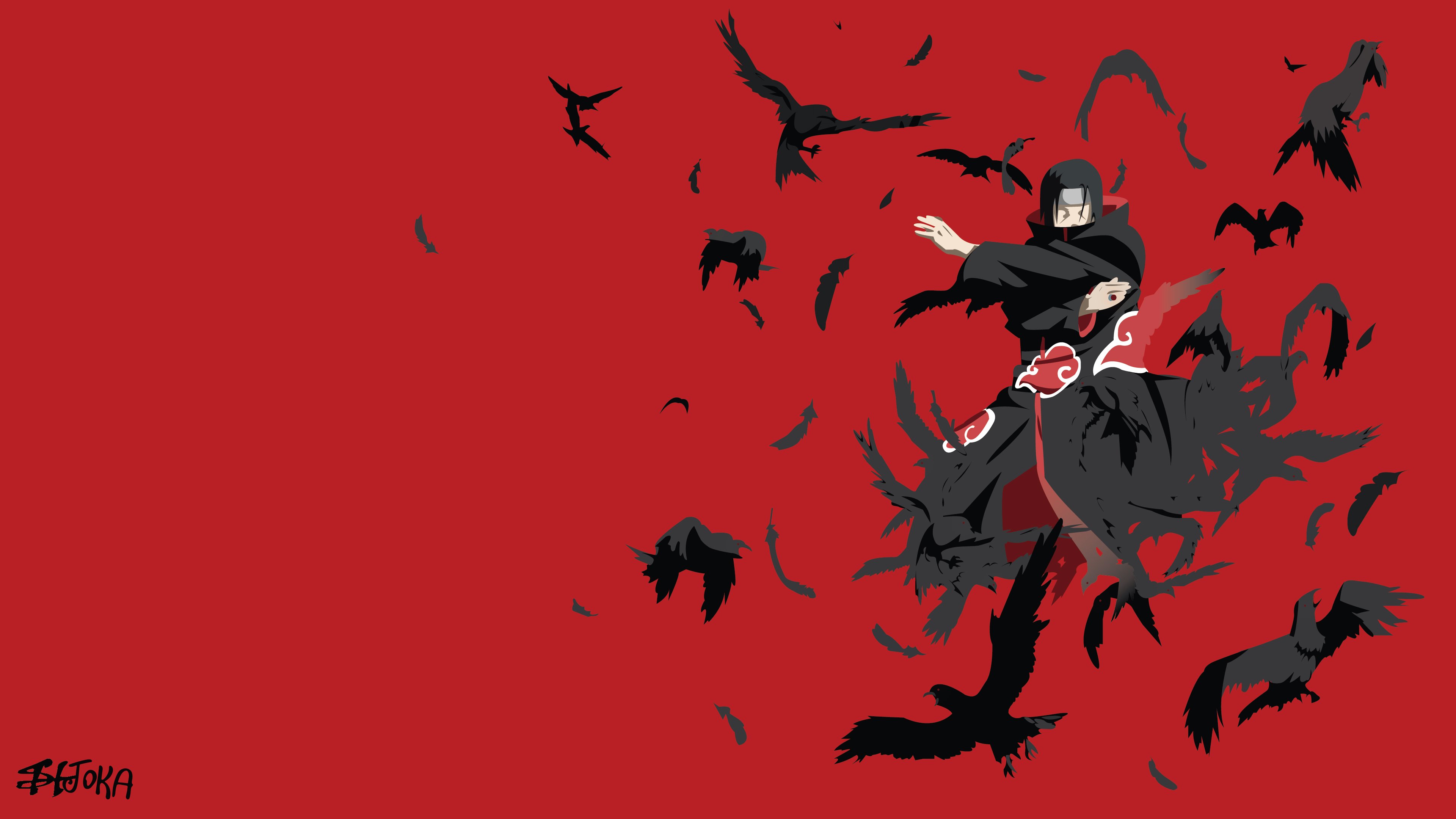 Itachi's Crow Genjutsu Unleashed 4K Wallpaper
