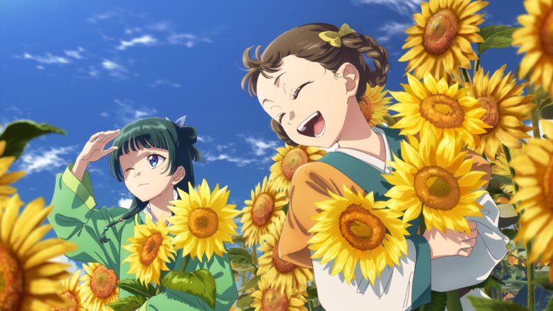 Sunflower Summer Days with Maomao 4K Wallpaper