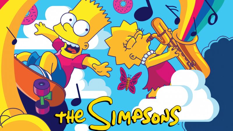 Bart and Lisa's Colorful Cartoon Adventure 4K 5K Wallpaper