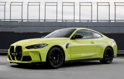 BMW M4 Competition: Speed in Acid Yellow 4K 5K Wallpaper