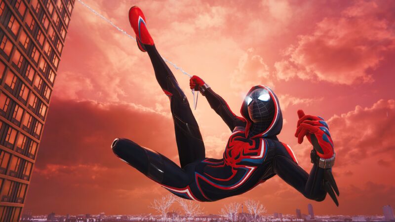 Miles Morales: Midair Spider-Swing 4K Wallpaper